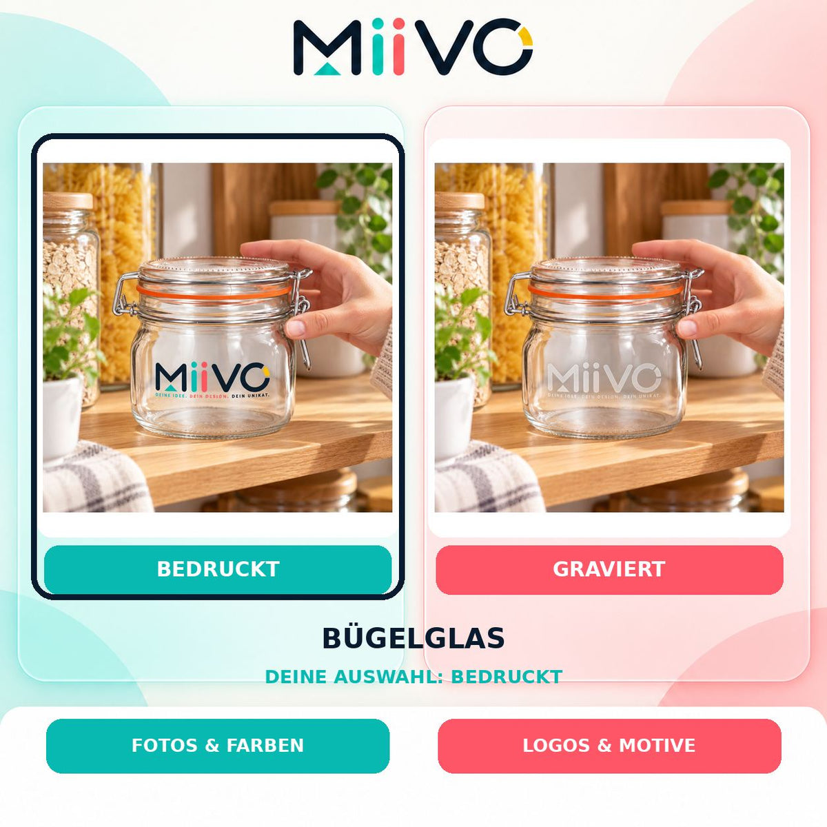 Bügelglas bedruckt: individuelles MIIVO USP-Vergleichsbild