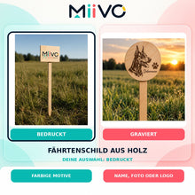 Fährtenschild aus Holz bedruckt: individuelles MIIVO USP-Vergleichsbild