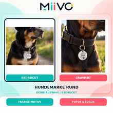 Hundemarke rund bedruckt: individuelles MIIVO USP-Vergleichsbild