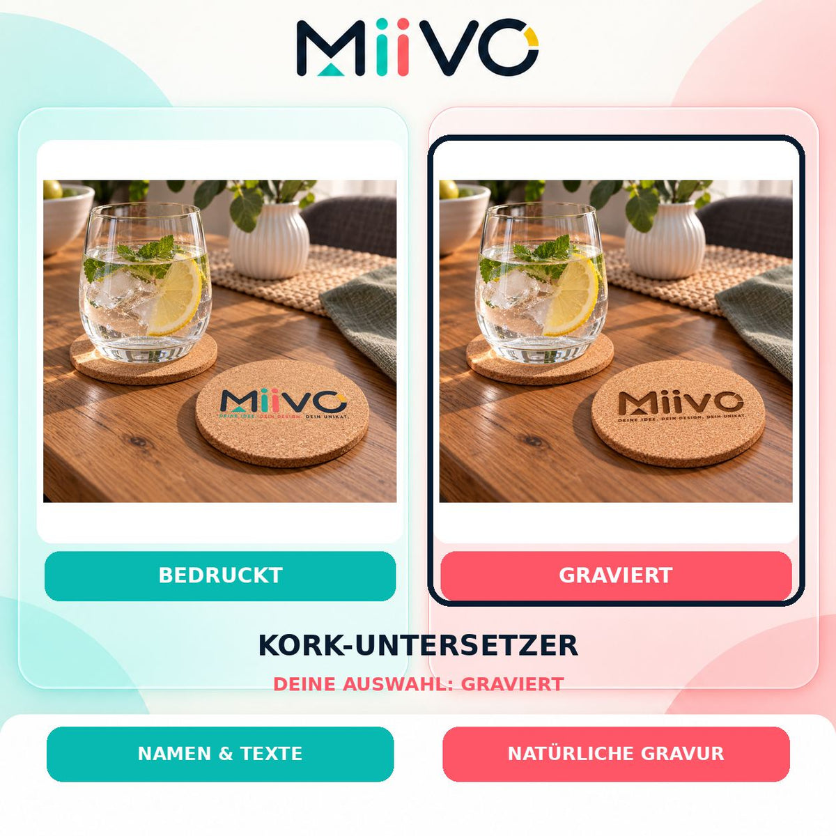 Kork-Untersetzer graviert: individuelles MIIVO USP-Vergleichsbild