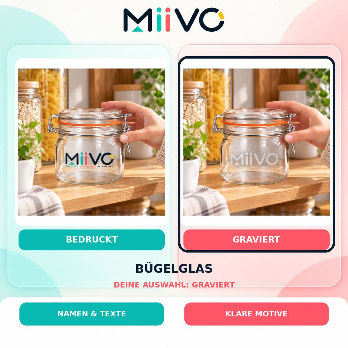 Bügelglas graviert: individuelles MIIVO USP-Vergleichsbild